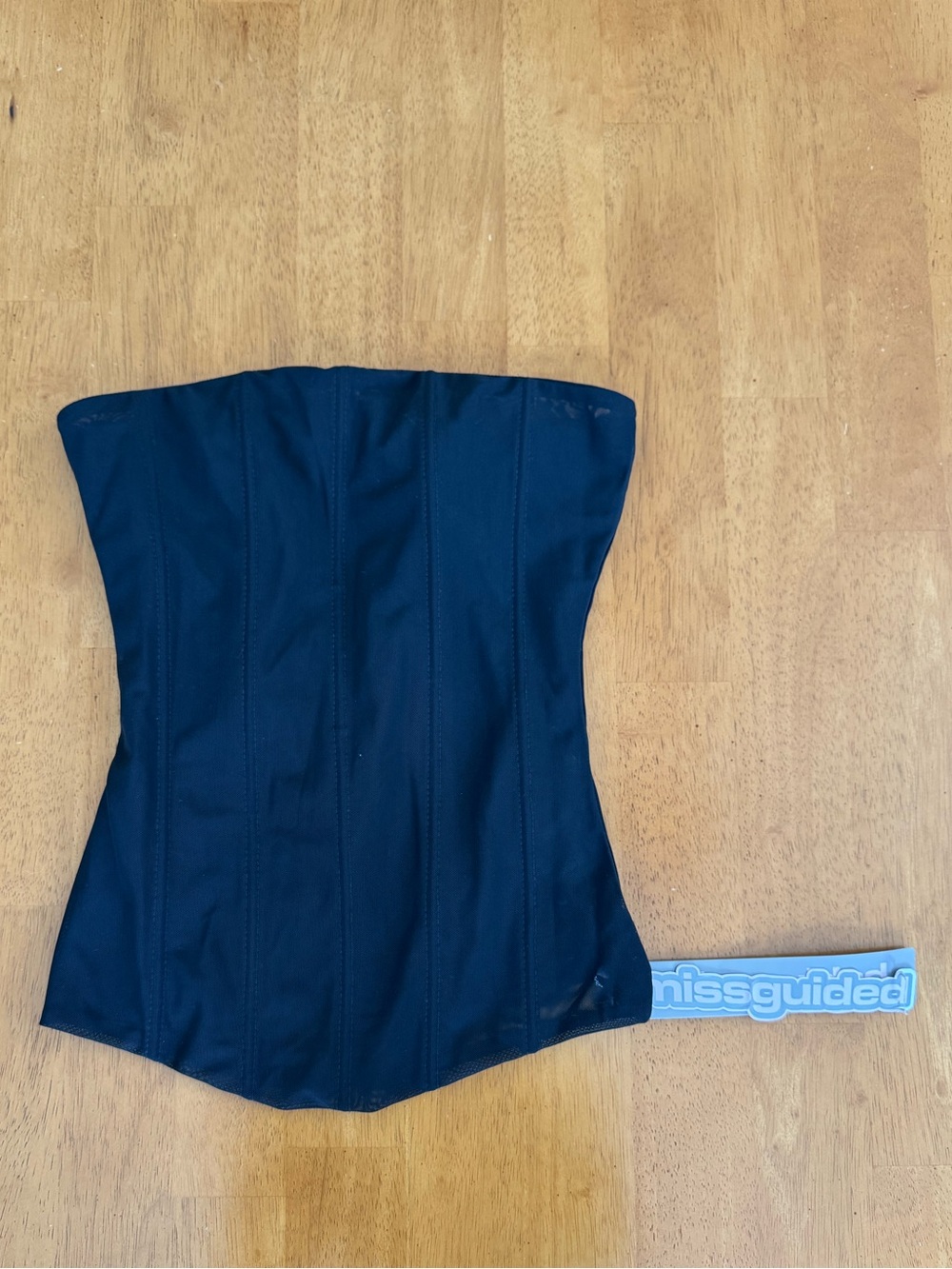 Missguided Black Strapless Corset Top - Structured Boning